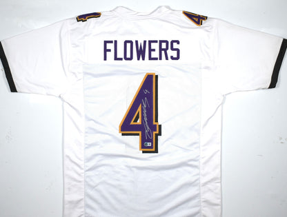 Zay Flowers Autographed Baltimore Ravens White Custom Jersey