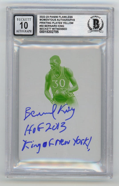 Bernard King Autographed 2022-23 Panini Flawless 1/1 Printing Plate BGS 10