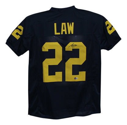 Ty Law Autographed Michigan Wolverines Custom College Style Jersey