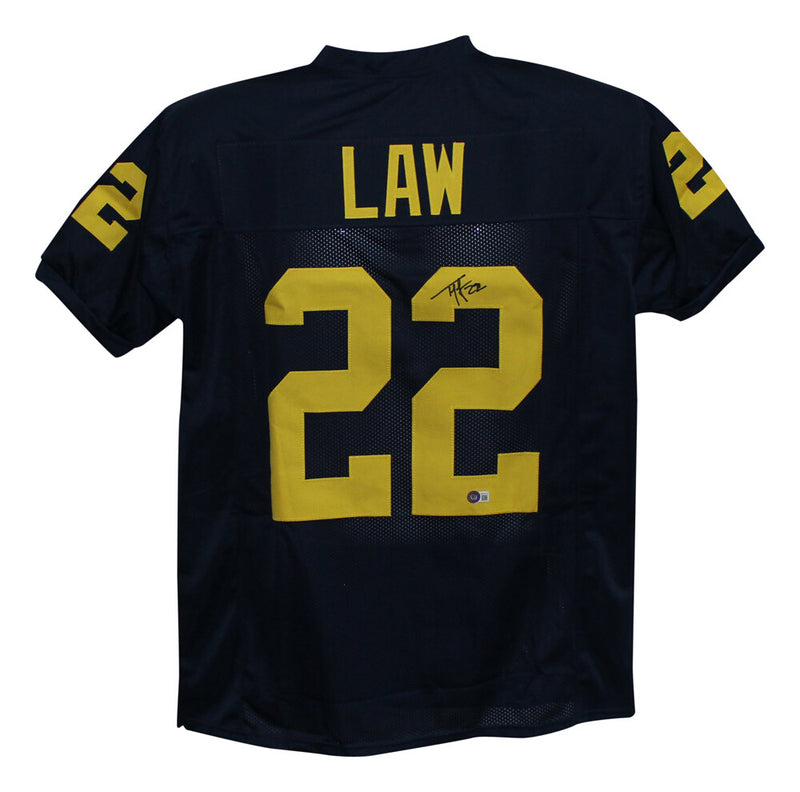 Ty Law Autographed Michigan Wolverines Custom College Style Jersey