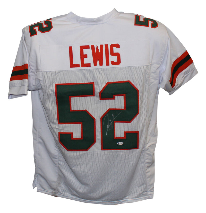 Ray Lewis Signed Miami Hurricanes Custom College Style Jersey (BAS)