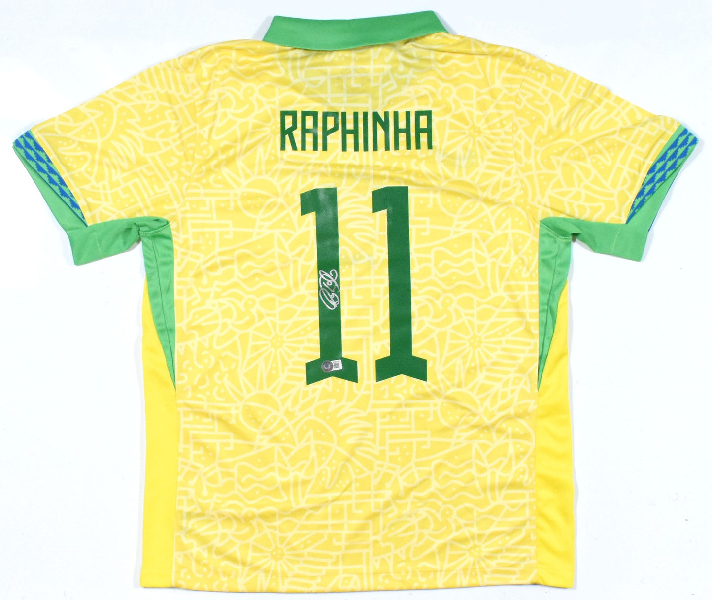 Raphinha Autographed Brazil National Team Home Soccer Jersey