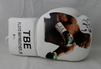 Floyd Mayweather Autographed White Custom Boxing Glove