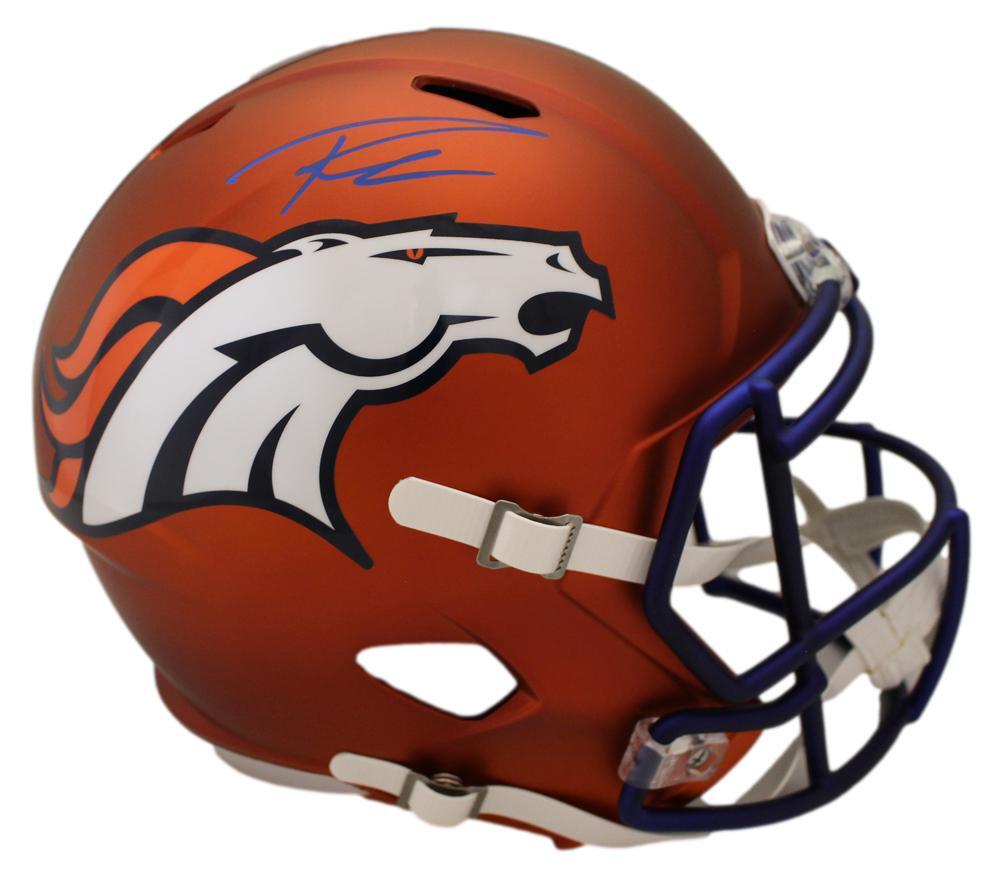 Russell Wilson Autographed Denver Broncos Full Size Blaze Helmet