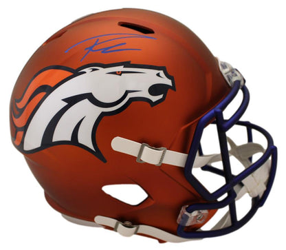 Russell Wilson Autographed Denver Broncos Full Size Blaze Helmet