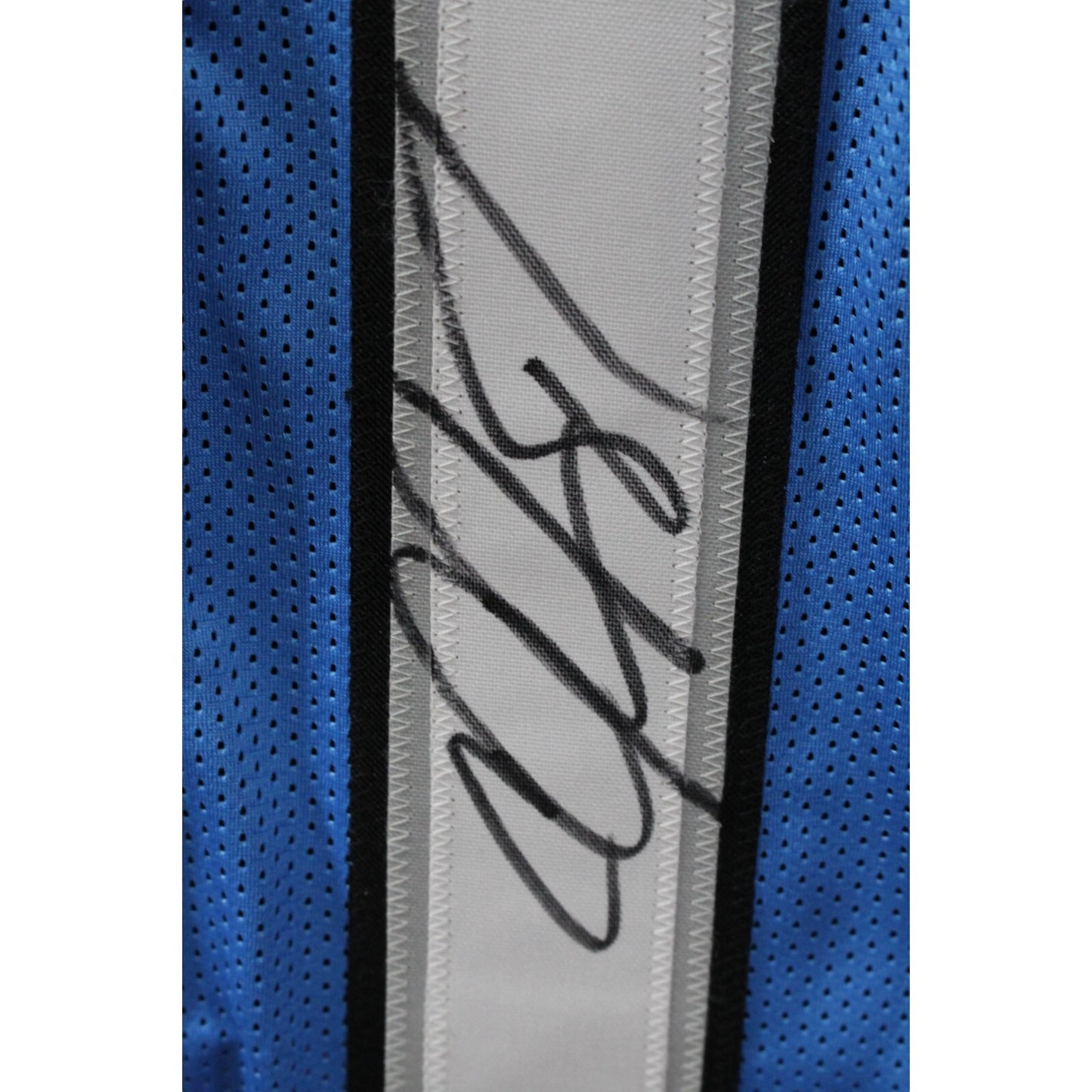 Calvin Johnson Autographed Pro Style Blue Jersey (Beckett COA)