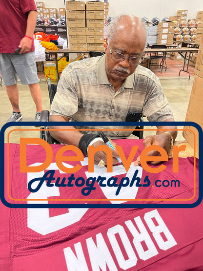 Larry Brown Signed Pro Style Custom Football Jersey (Beckett Witness)