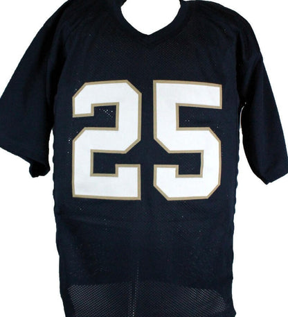 Raghib "Rocket" Ismail Autographed Blue College Style Jersey