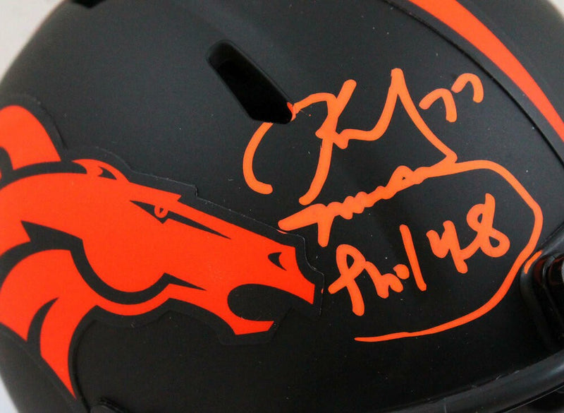 Karl Mecklenburg Signed Denver Broncos Eclipse Speed Mini Helmet