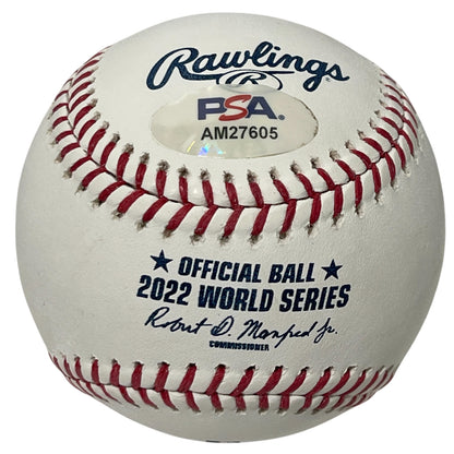 David Hensley Signed 2022 World Series Baseball "22 WS Champs" PSA