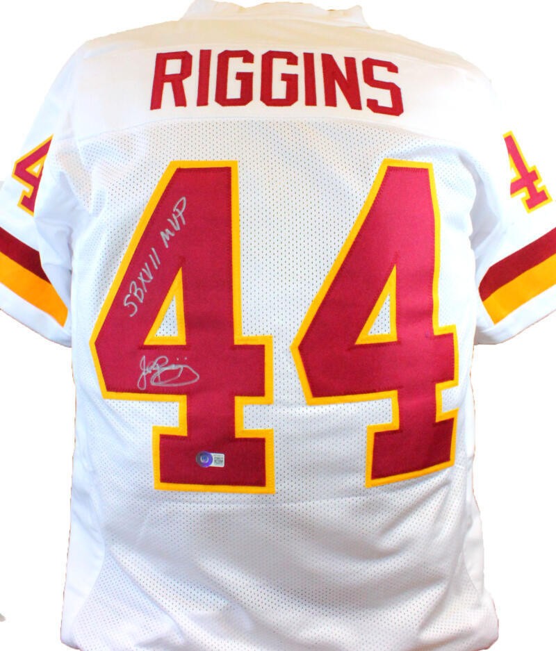 John Riggins Autographed White Custom Jersey with "SB MVP" Inscription