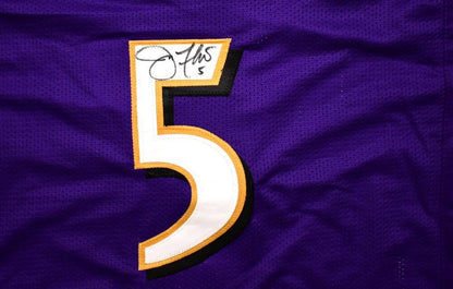 Ray Lewis & Joe Flacco Autographed Baltimore Ravens Purple Jersey