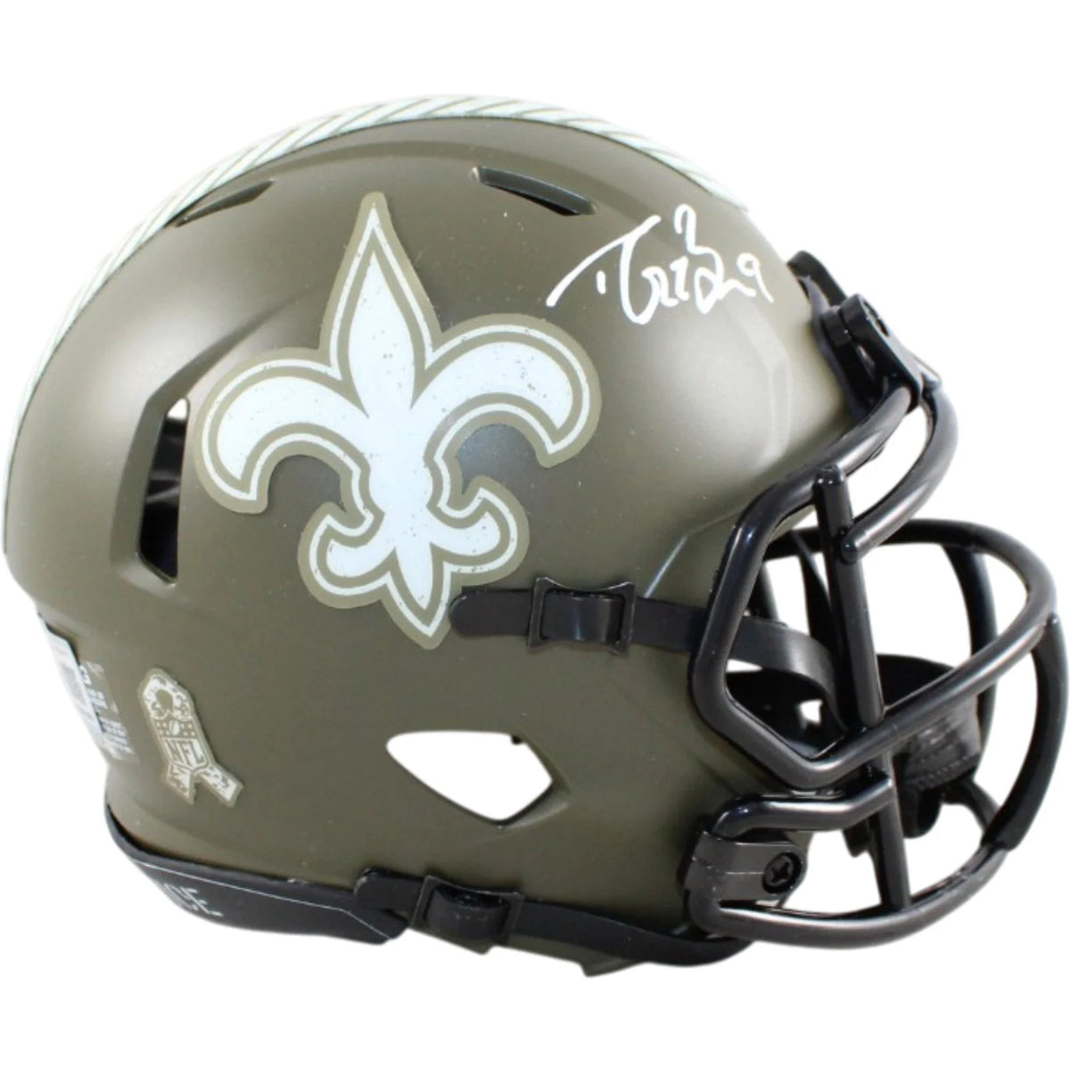 Drew Brees Autographed New Orleans Saints 2022 Salute to Service Mini Helmet