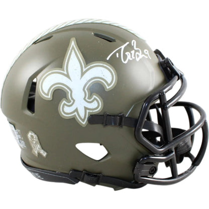 Drew Brees Autographed New Orleans Saints 2022 Salute to Service Mini Helmet