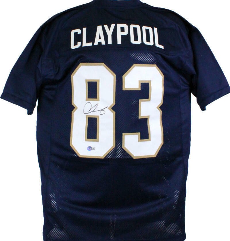Chase Claypool Signed Navy Blue College Style Jersey