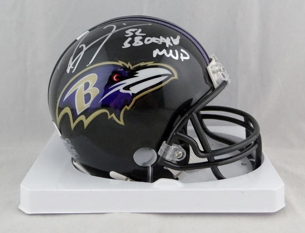Ray Lewis Signed Baltimore Ravens Mini Helmet with SB MVP Inscription