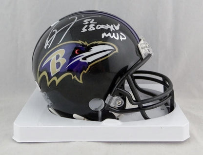 Ray Lewis Signed Baltimore Ravens Mini Helmet with SB MVP Inscription