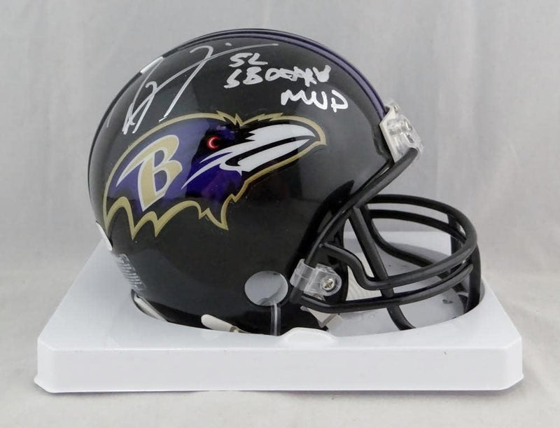 Ray Lewis Signed Baltimore Ravens Mini Helmet with SB MVP Inscription