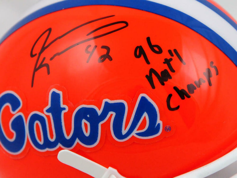 Jevon Kearse Signed Florida Gators Orange Mini Helmet Inscribed