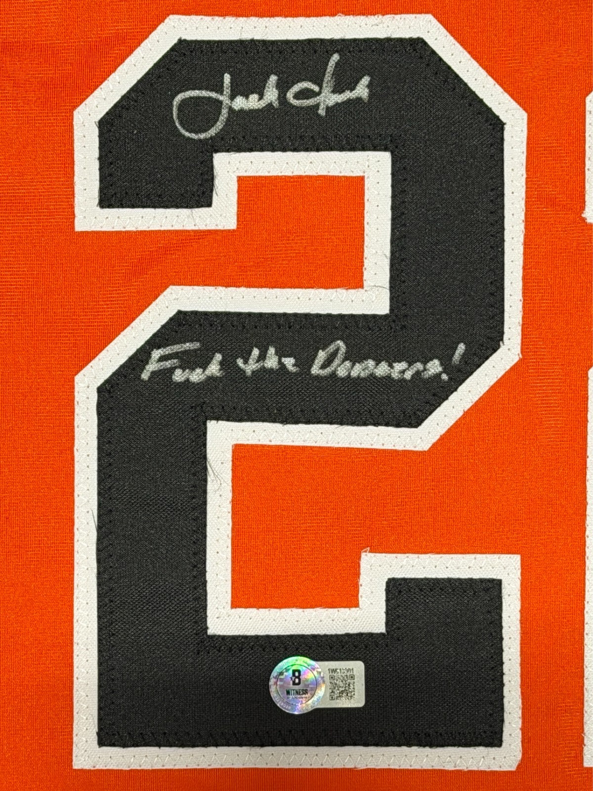 Jack Clark Signed San Francisco Giants Custom Jersey - F**k the Dodgers
