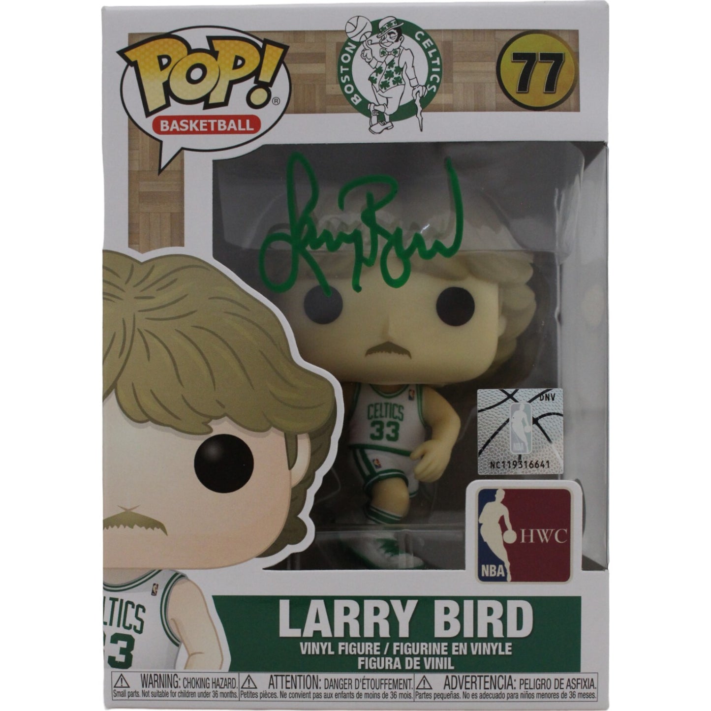 Larry Bird Signed Boston Celtics Funko Pop! #77 Beckett COA