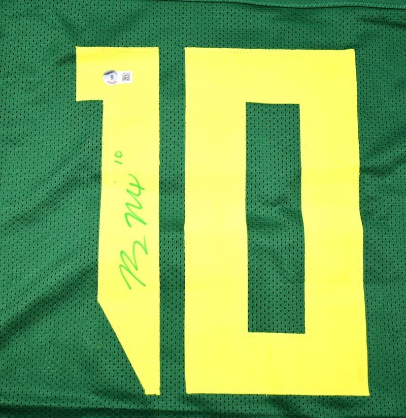 Bo Nix Signed Green Custom College Style Football Jersey