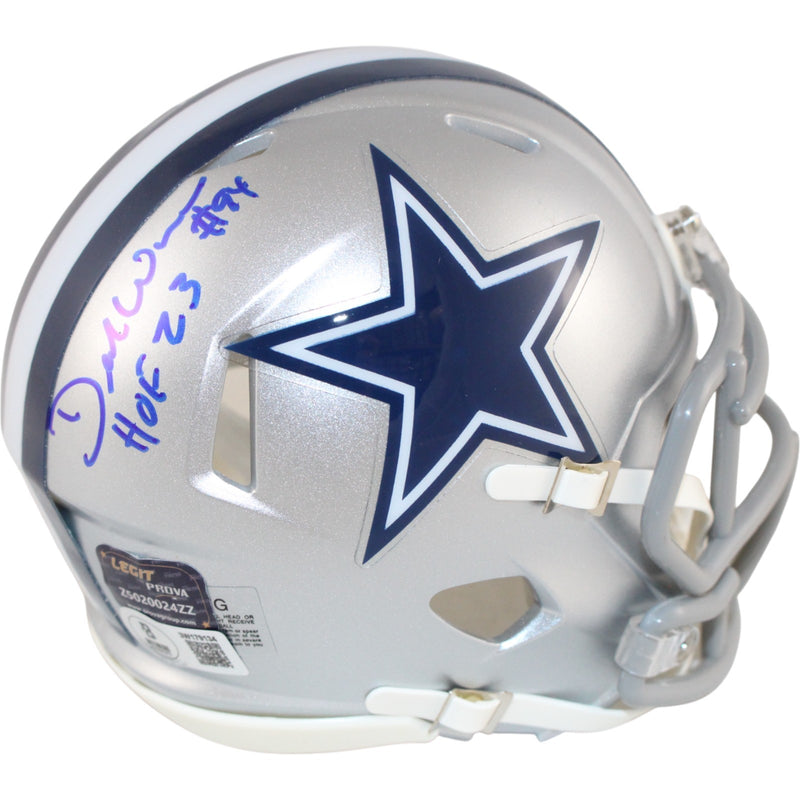 DeMarcus Ware Signed Dallas Cowboys Mini Helmet (HOF Inscription) BAS