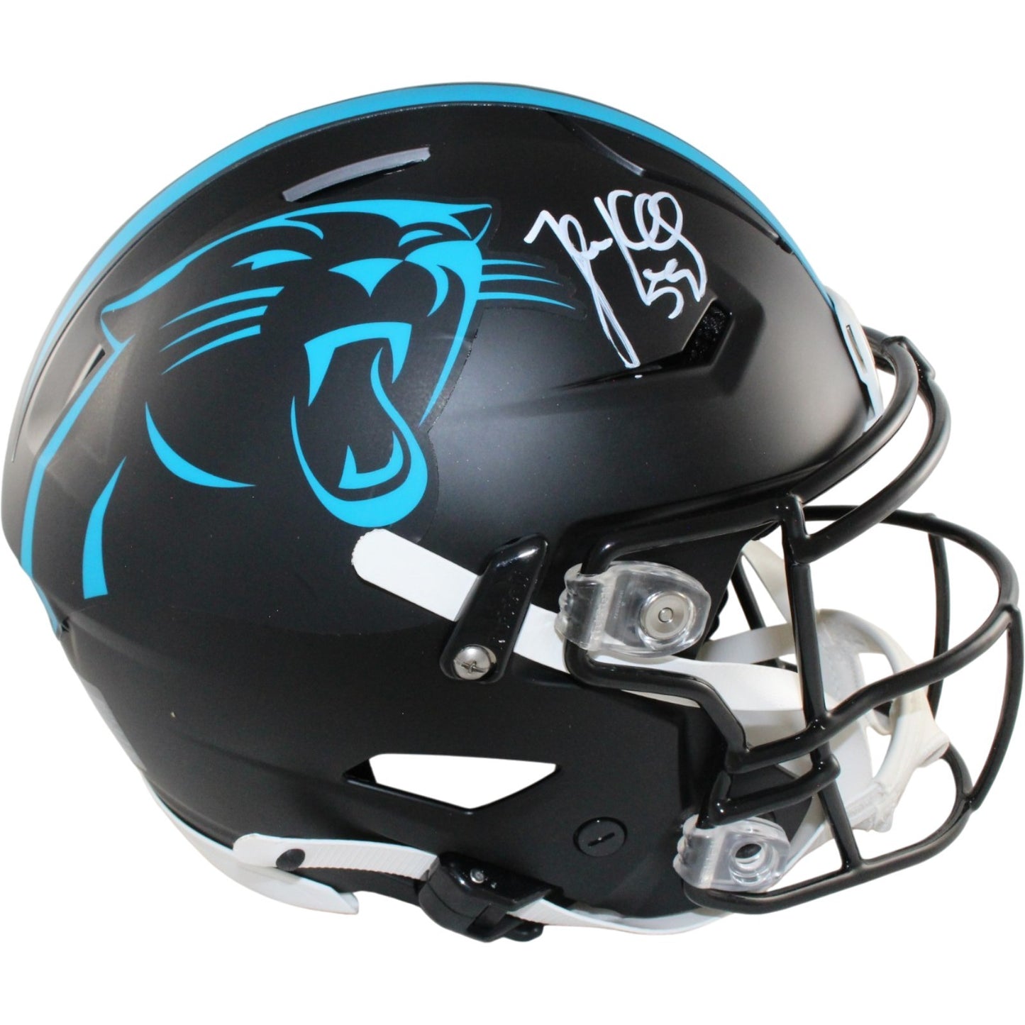 Luke Kuechly Autographed Carolina Panthers Full Size SpeedFlex Alternate Helmet