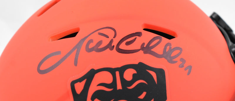 Nick Chubb Signed Cleveland Browns Rave Speed Mini Helmet