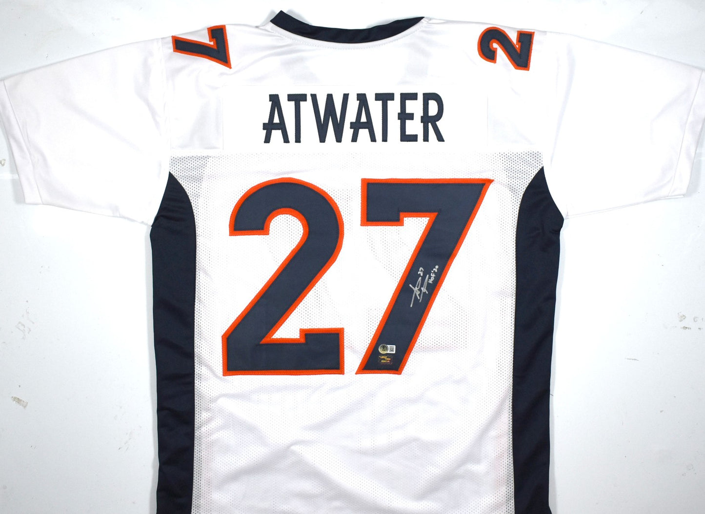 Steve Atwater Autographed Denver Broncos White Custom Jersey HOF Inscription