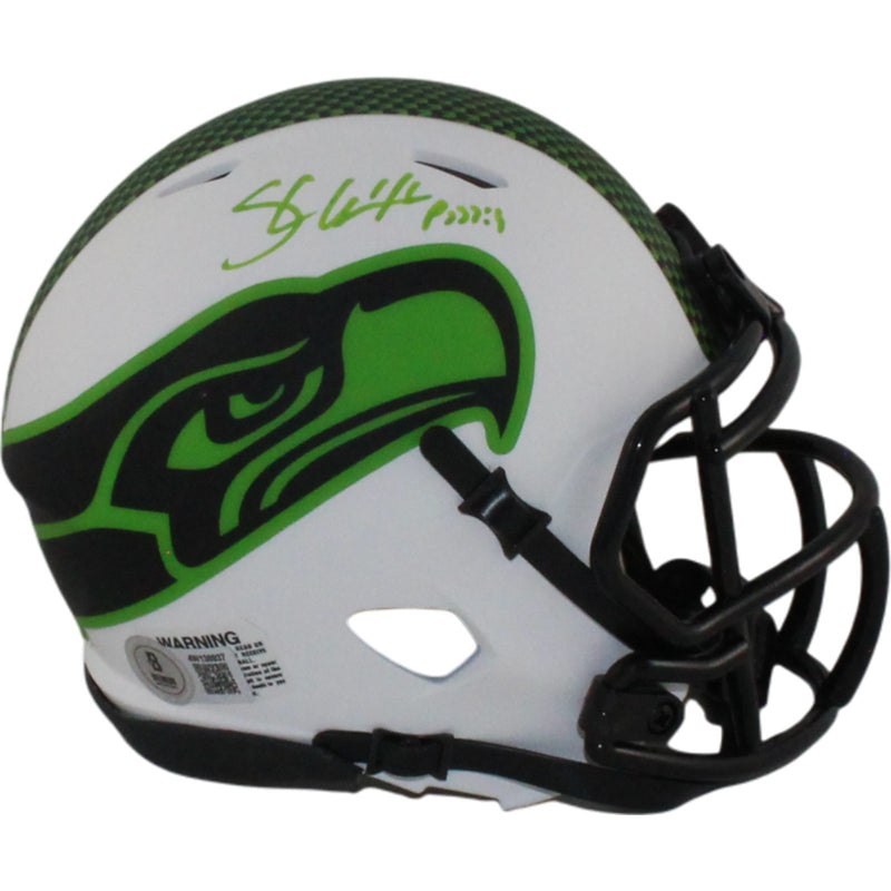 Shaun Alexander Autographed Seattle Seahawks Lunar Mini Helmet