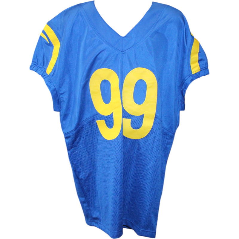 Aaron Donald Autographed White Pro Style Jersey (BAS COA)