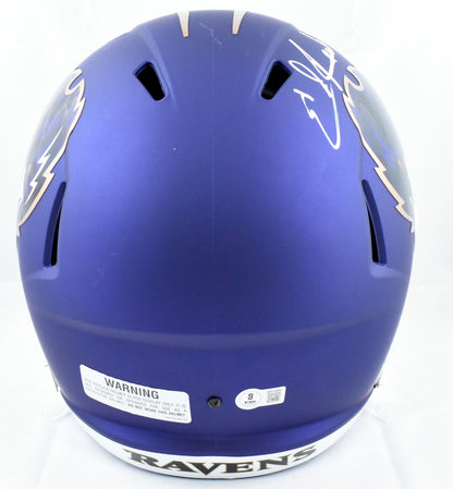 Ray Lewis & Ed Reed Signed Baltimore Ravens 2024 Alternate Speed Helmet