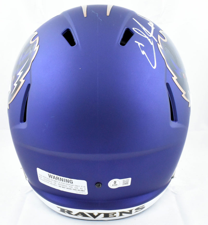 Ray Lewis & Ed Reed Signed Baltimore Ravens 2024 Alternate Speed Helmet