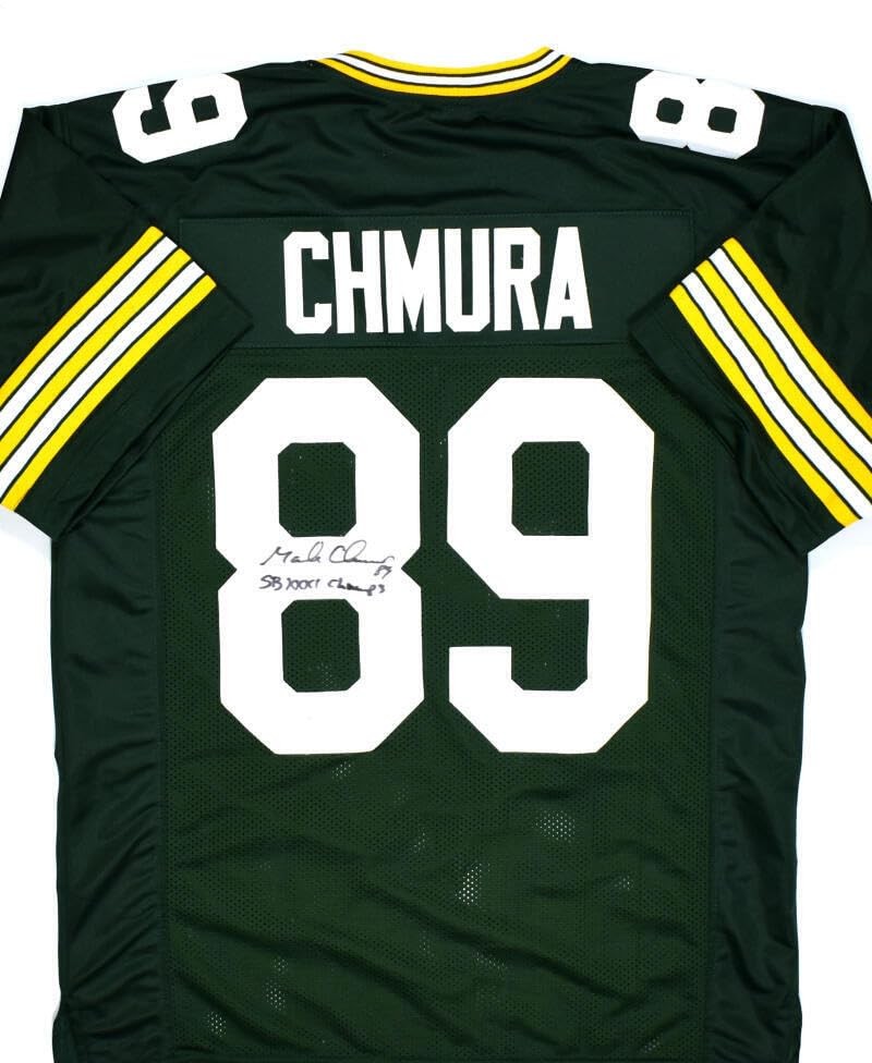Mark Chmura Signed Green Bay Packers Custom Jersey - SB Champs Inscribed