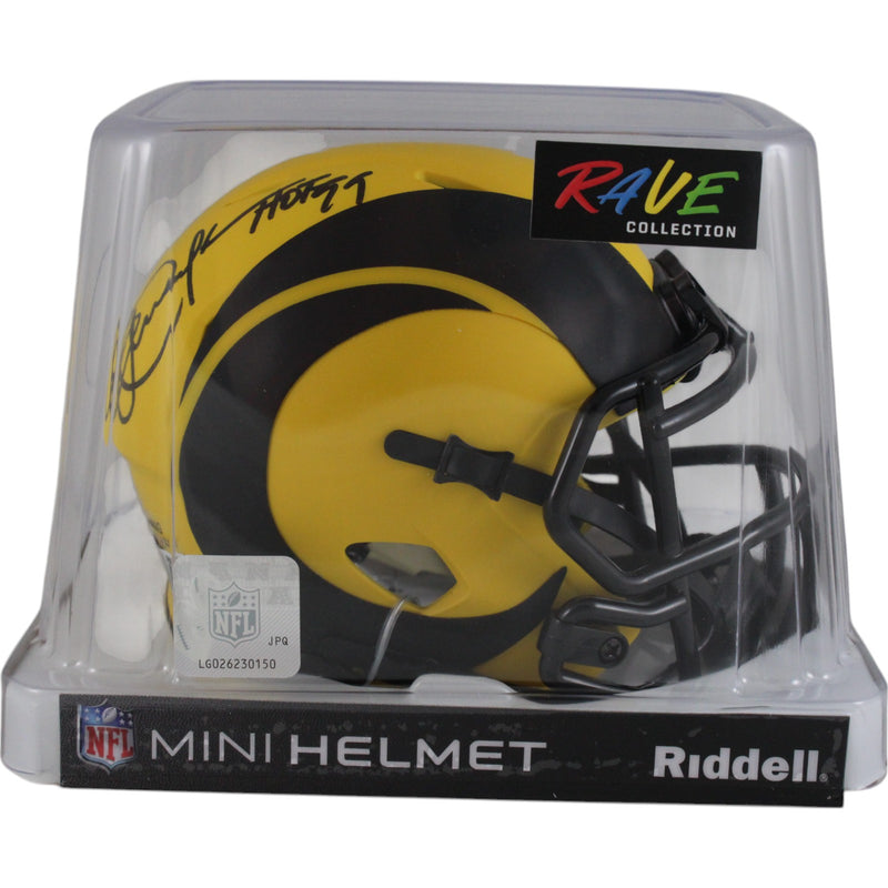Eric Dickerson Signed Los Angeles Rams Rave Edition Mini Helmet (HOF)