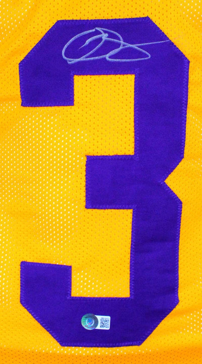 Odell Beckham Signed Yellow Custom College Style Jersey