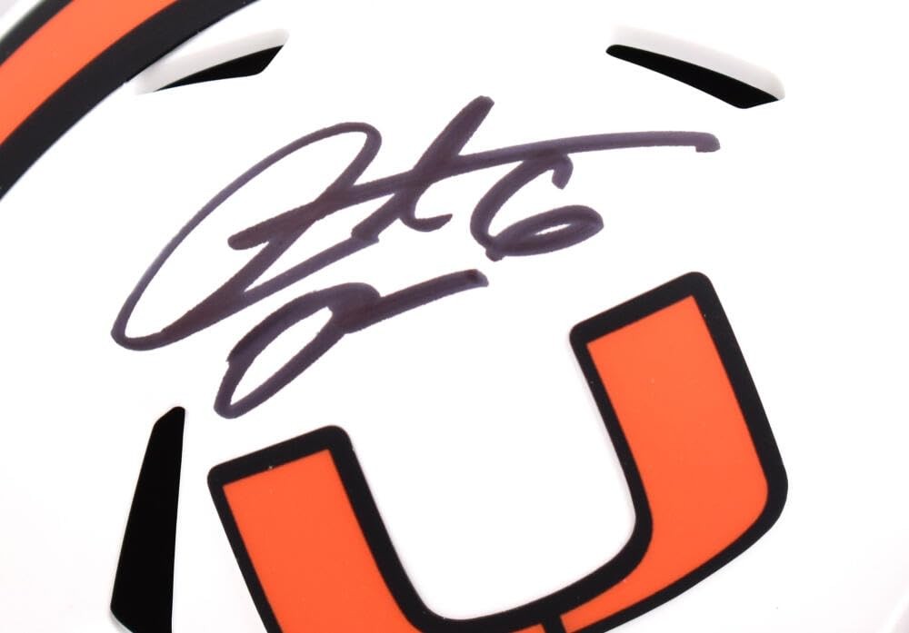 Santana Moss Autographed Miami Hurricanes Lunar Speed Mini Helmet