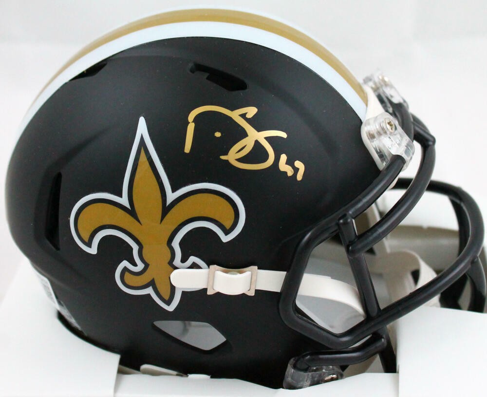 Darren Sproles Signed New Orleans Saints Flat Black Speed Mini Helmet