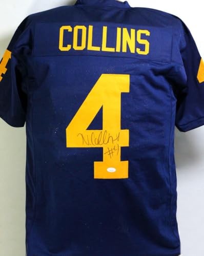 Nico Collins Autographed Blue College Style Custom Jersey