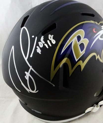 Ray Lewis Signed Baltimore Ravens Flat Black Full Size Helmet