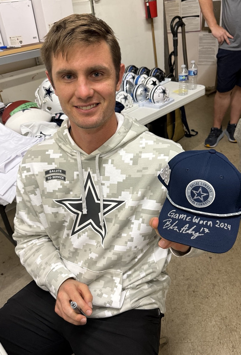 Brandon Aubrey Signed Game Worn 2024 Dallas Cowboys Hat (BAS COA)