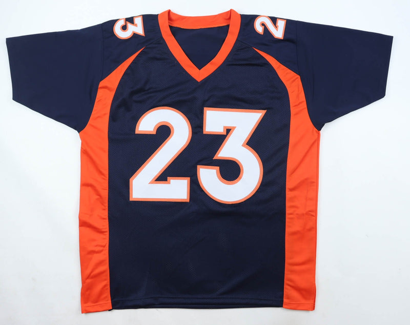Willis McGahee Autographed Denver Broncos Blue Custom Jersey