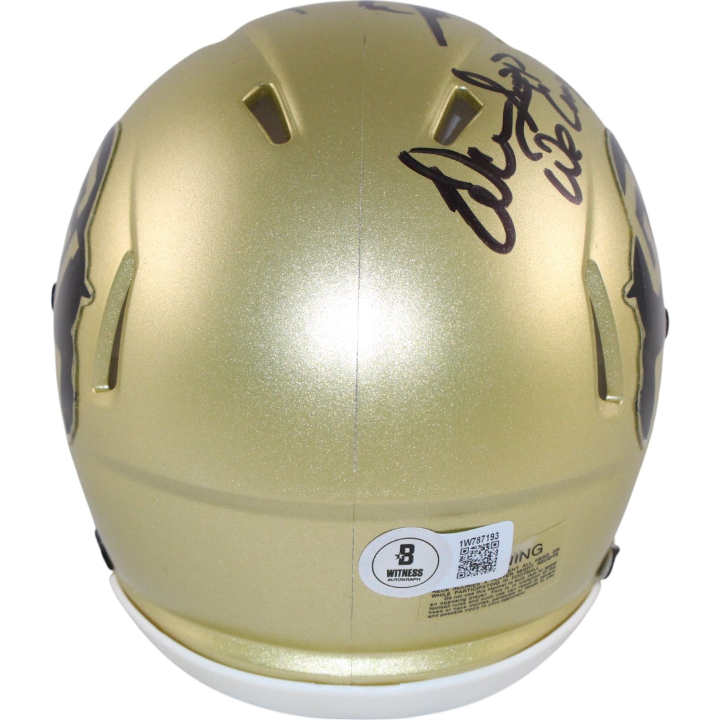 Deion Sanders, Warren Sapp & Marshall Faulk Signed Colorado Mini Helmet