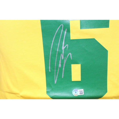 Roberto Carlos Signed Brazil National Style Yellow Jersey