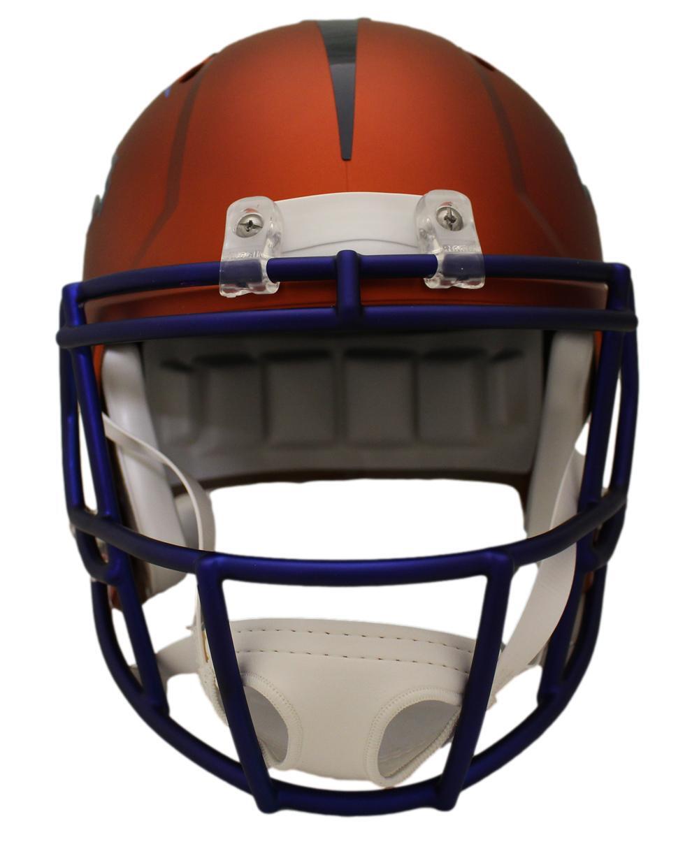 Russell Wilson Autographed Denver Broncos Full Size Blaze Helmet