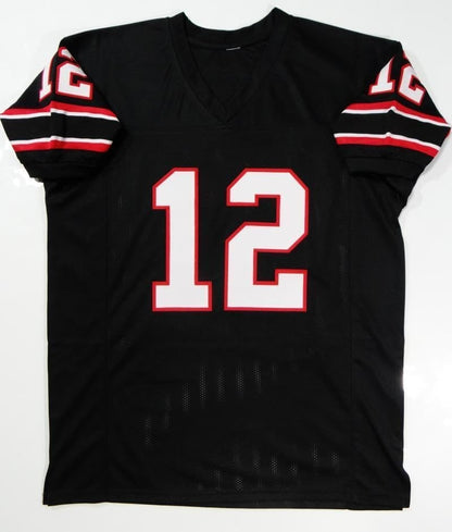 Jim Kelly Autographed Custom Black Football Jersey