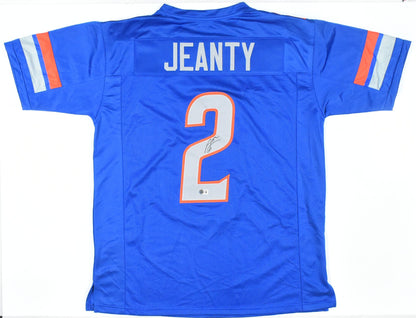 Ashton Jeanty Autographed Blue Custom Football Jersey