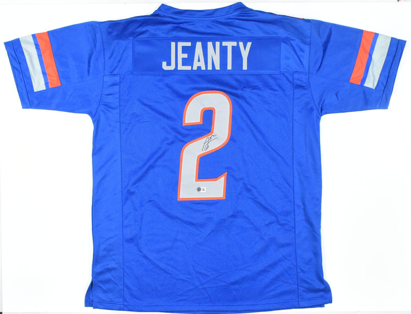 Ashton Jeanty Autographed Blue Custom Football Jersey