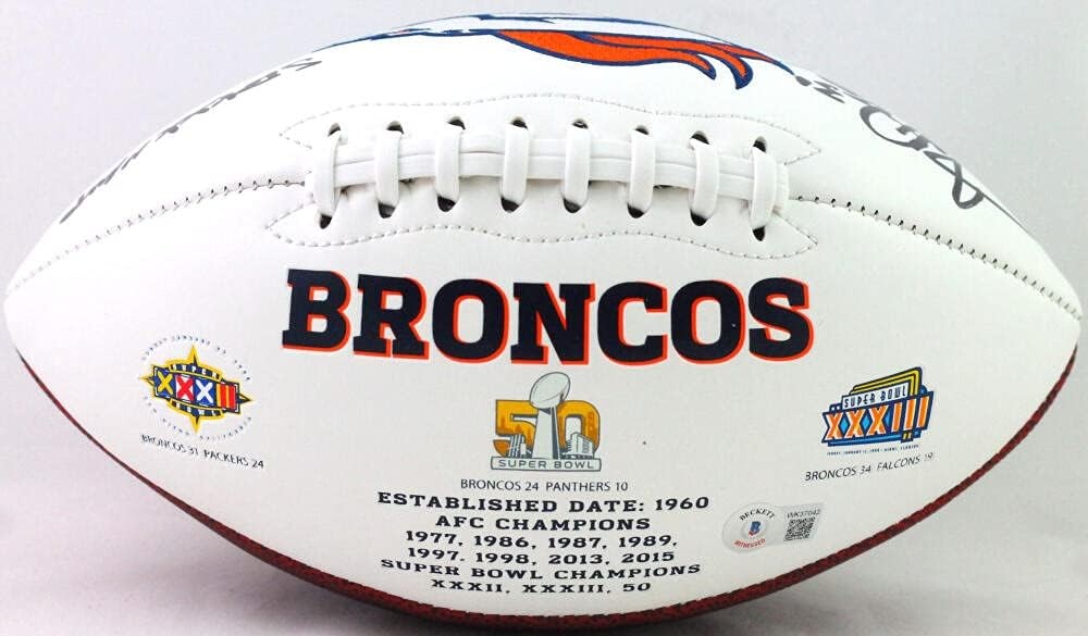 Terrell Davis Signed Denver Broncos Black Logo Football with SB MVP Inscription